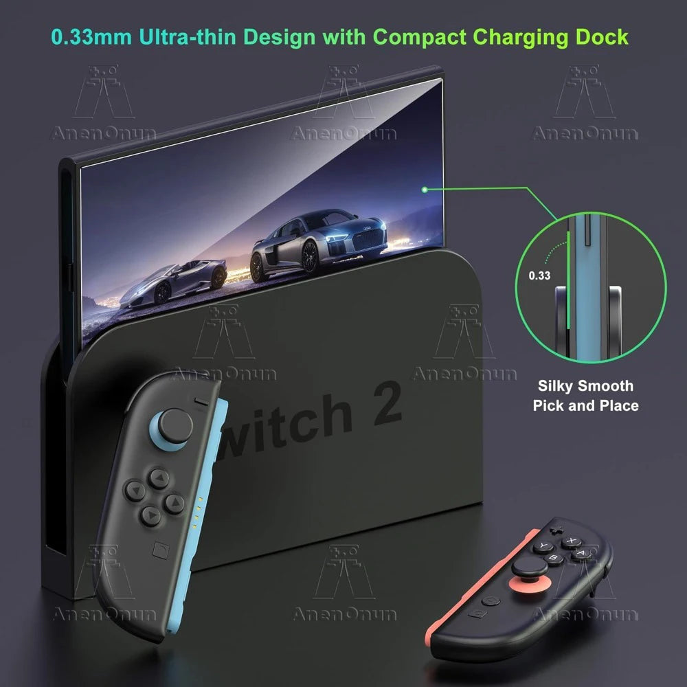 Switch 2 Anti-Blue Light Screen Protector 9H Hardness Shatterproof Anti-Scratch Anti-Fingerprint Bubble-Free HD Tempered Glass