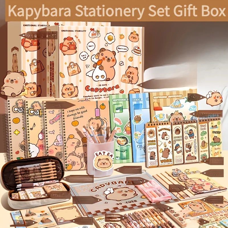 Capybara-Themed Stationery Gift Set, Including Notebook, Fountain Pen, Paper Clips, And Accessories - a Charming Essential Kit