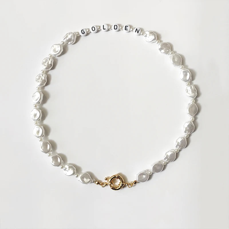 Fashion Rainbow Beads Choker Bohemian Handmade Imitation Pearls Necklace Women Charming Accessories 2022 New Trendy Jewelry