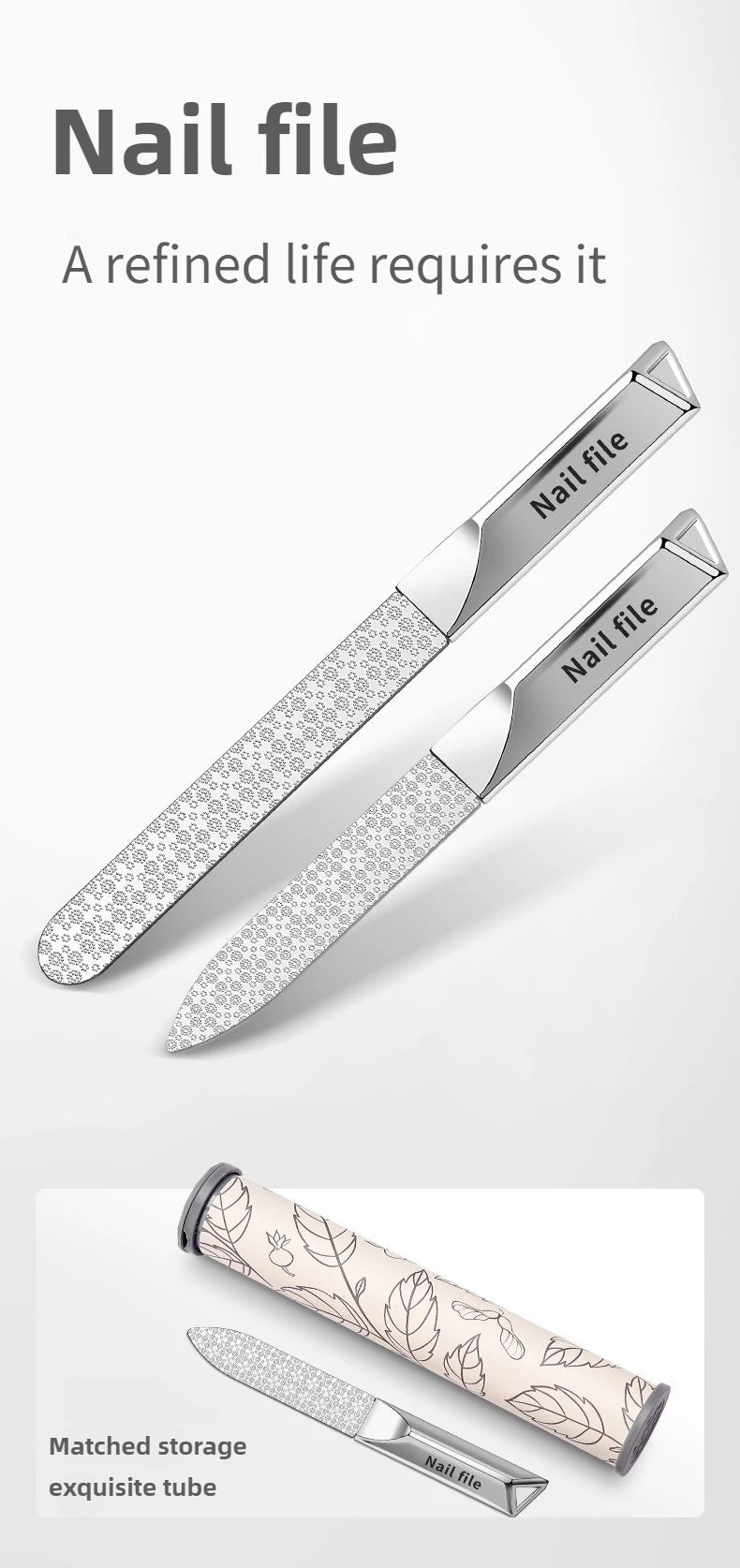 Stainless Steel Double Side Nail File Styling Accessories Polish Remover For Buffer Manicure Tools For Home And Travel