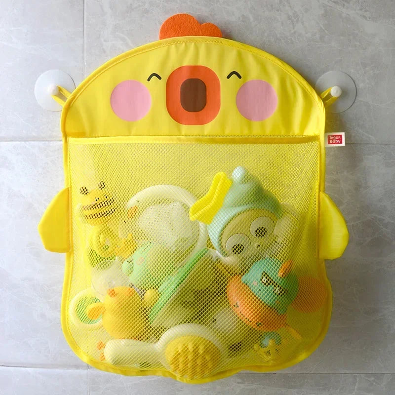 Baby Shower Bath Toys White Baby Kids Toy Storage Mesh with Strong Suction Cups Toy Bag Net Bathroom Organizer for Kids Toddlers