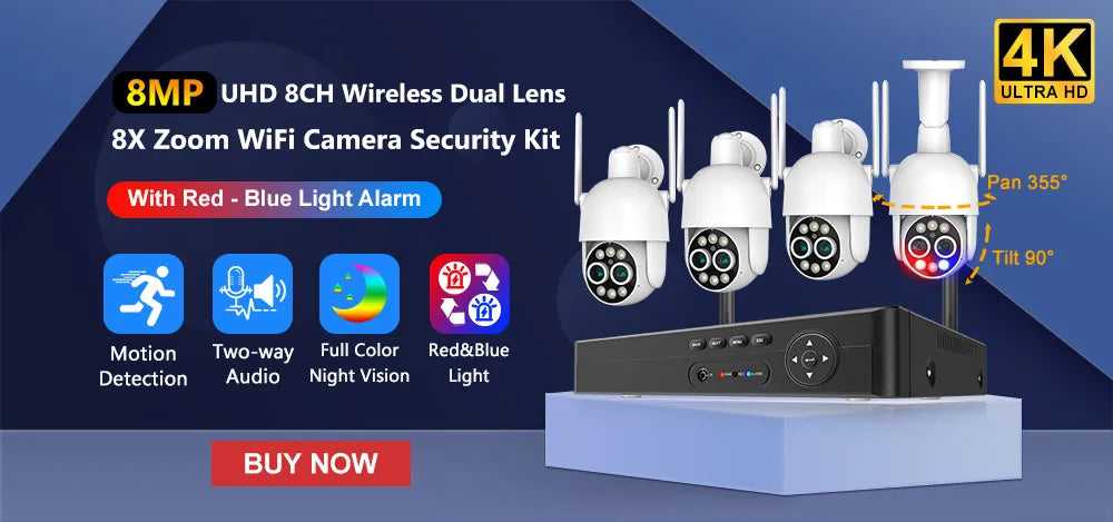 MISEC HD 4MP PTZ Wifi Wireless IP Camera Outdoor Human Detect  Two Way Communication Security Surveillance  Color Night Vision