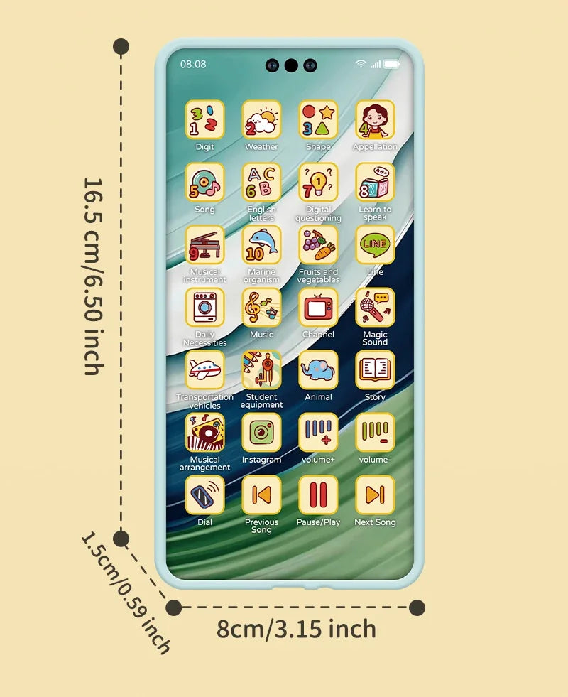 Montessori Baby Cell Phone Toys Children Simulation Phone Musical Early Educational Toy Infant Mobile Phone Model Vocal Toy Gift