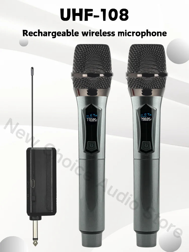 Good Wireless Microphone UHF Fixed Frequency 4 Channels Handheld Mic Micphone For Party Karaoke Professional Church Show Meeting