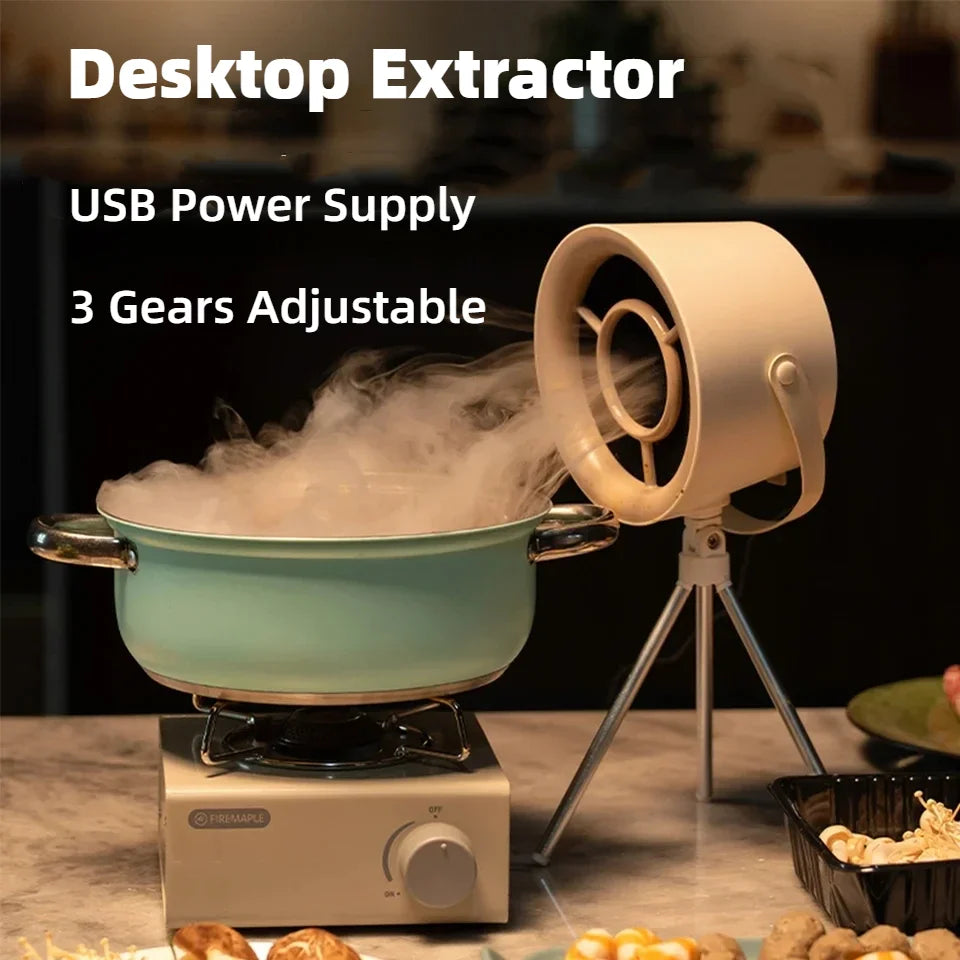 2025 New Portable Exhaust Fan Small Kitchen Hood Extractor Barbecue USB Supply Desktop Range Hoods Mini Suction Cooker Hood