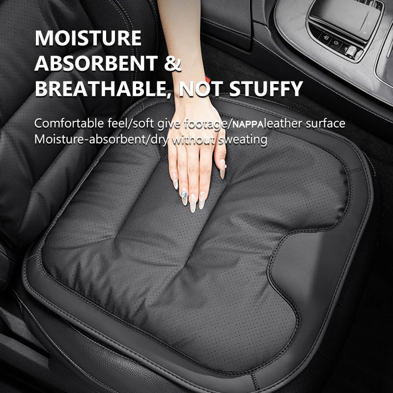 SEAMETAL Nappa Leather Car Seat Cover Universal Winter Seat Cover Soft Breathable Seat Cushion With Waist Pad Comfortable Mats