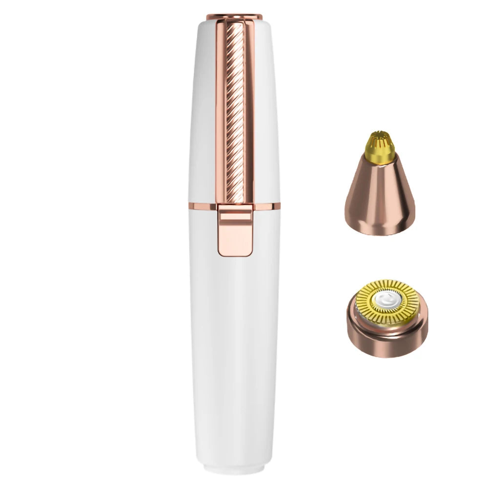 2 IN 1 Rechargeable Epilator Electric Eyebrow Trimmer Female Body Facial Lipstick Shape Hair Removal Mini Painless Razor Shaver