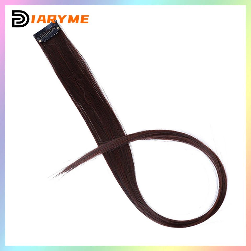 Colorful Hair Extensions Curly One Clip in Synthetic Long Hairpiece For Girls Women Kid Multi-colors Party Highlights Wig Piece