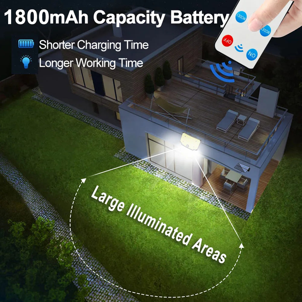 254/243LED Outdoor Solar Lights Garden Solar Powered Security Light Flood Light Motion Sensor 3 Mode Waterproof Garden Shed Yard