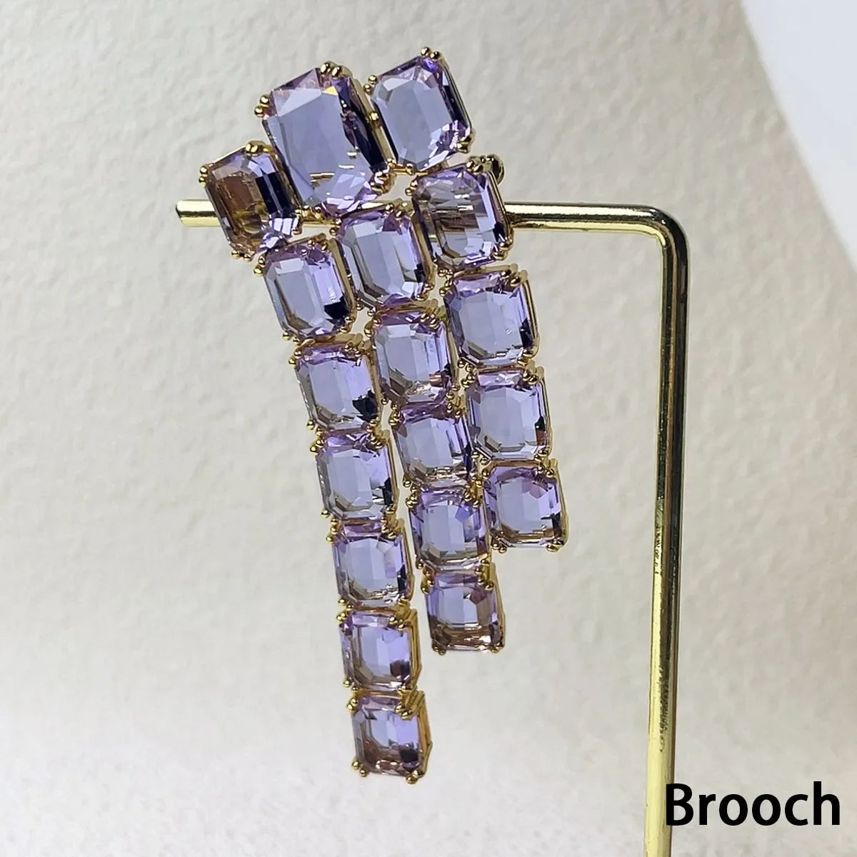 Original Charms Fine Jewelry Set Women Several Purple Zircon Crystal Necklace Bracelet Earrings Stainless Steel Romantic Gift