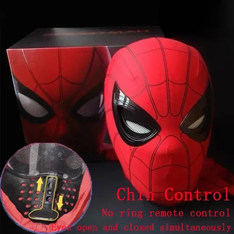 Mascara Spiderman Headgear Mask Cosplay Moving Eyes Electronic Mask Spider Man 1:1 Remote Control Elastic  Adults Kidstoys  Gift