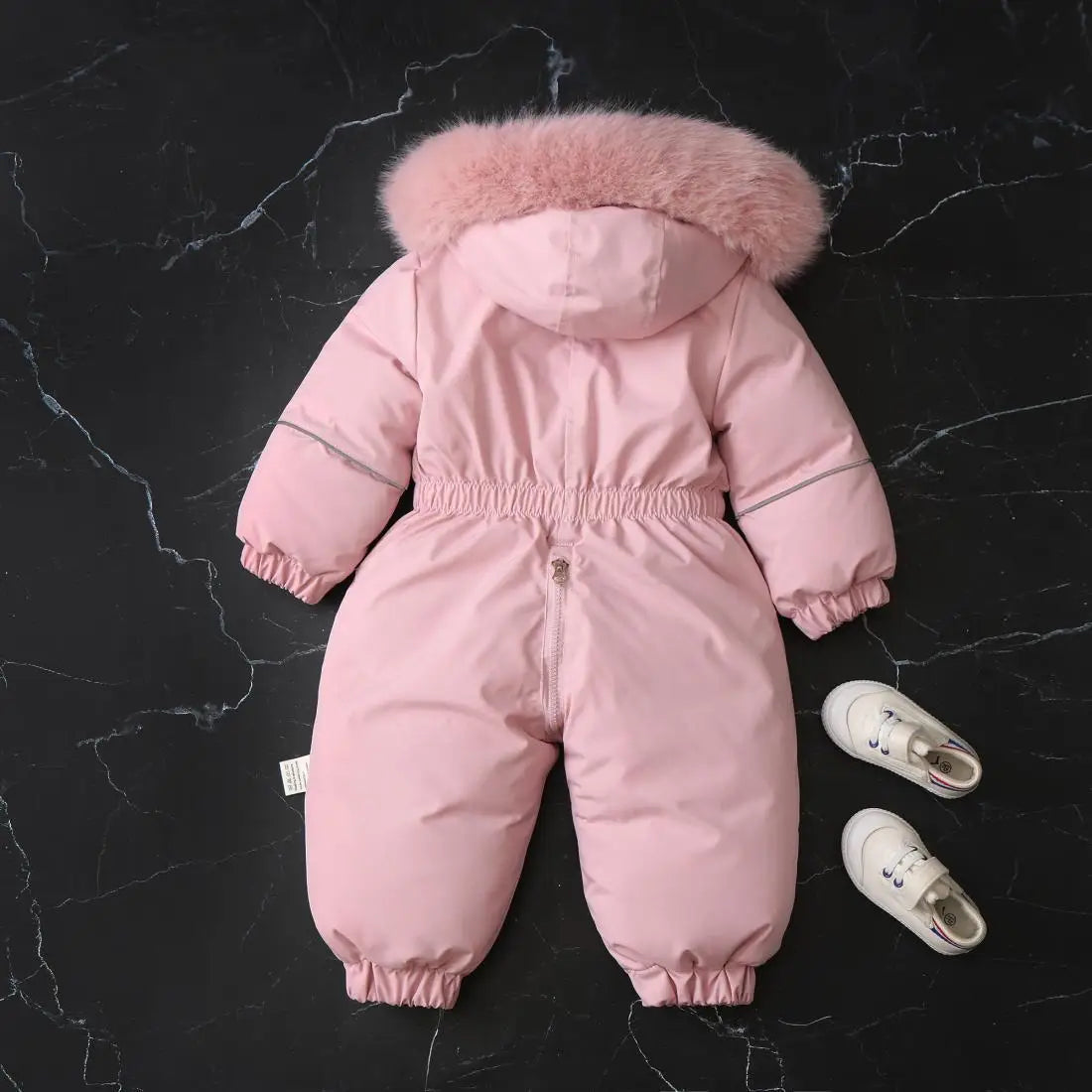 Pink Warm and Thick Boys and Girls Ski Velvet Lining Clothes Jumpsuit  2025 Winter New Children's Clothing Jumpsuit 1-5Y Parka