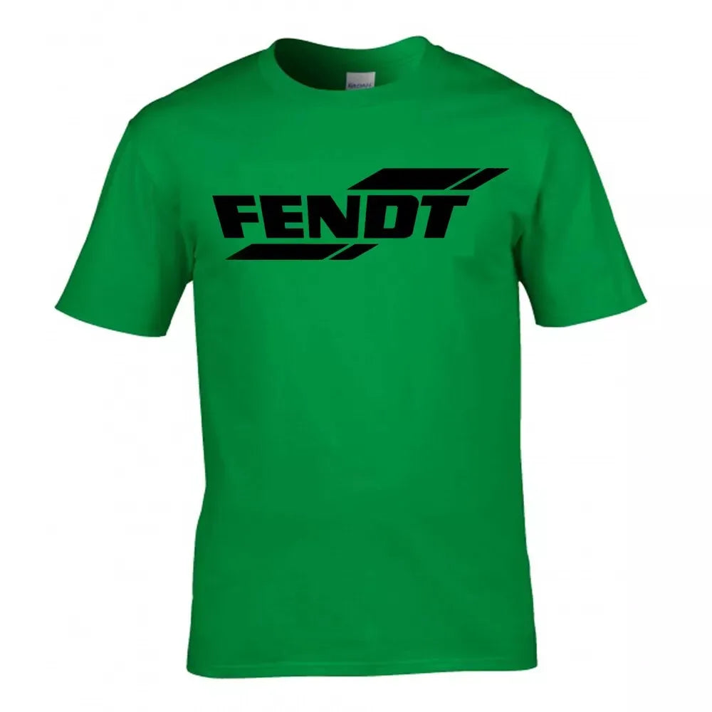 Men's Casual Ice Silk Short-Sleeved T-Shirt Quick-Drying Clothes Tractor FENDT Summer Solid Color Mesh Breathable Sportswear