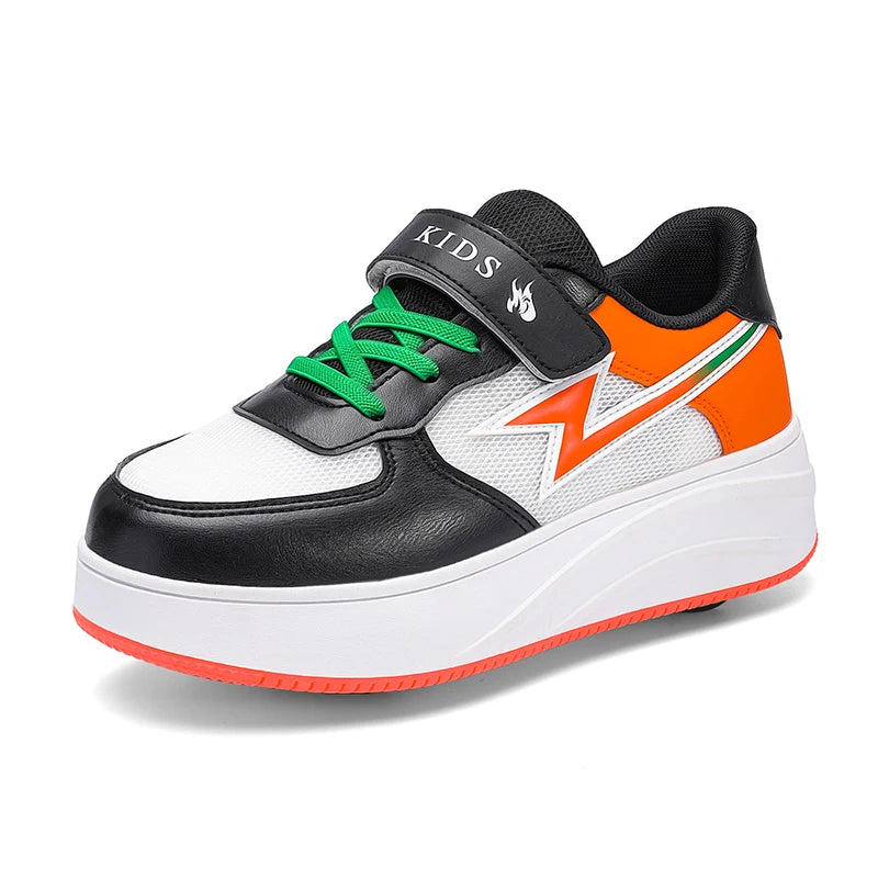 Children's walking shoes Girls 2025 new breathable roller skates boys primary school four wheel roller shoes can walk and slide