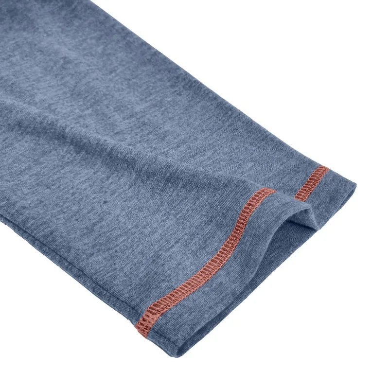 2025 Autumn Winter New Fashion Men's Casual Trendy Basic Henry Collar Long Sleeve Button Solor-coded T-shirts Male Clothes Tops