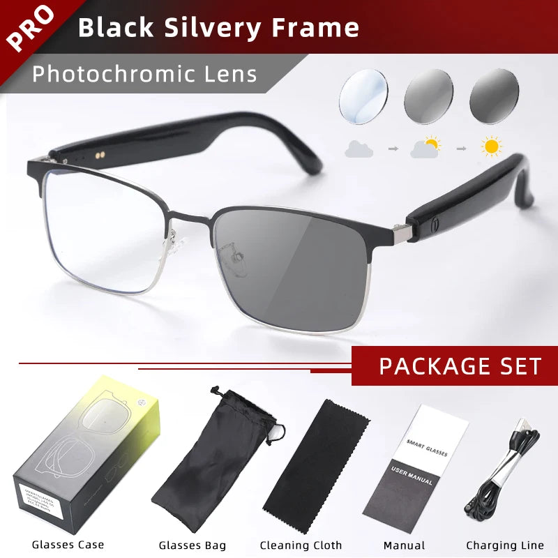 CLLOIO Wireless Bluetooth Smart  Glasses Men Myopia Prescription Photochromic Sunglasses Women Anti Blue Ray Reading Glasses