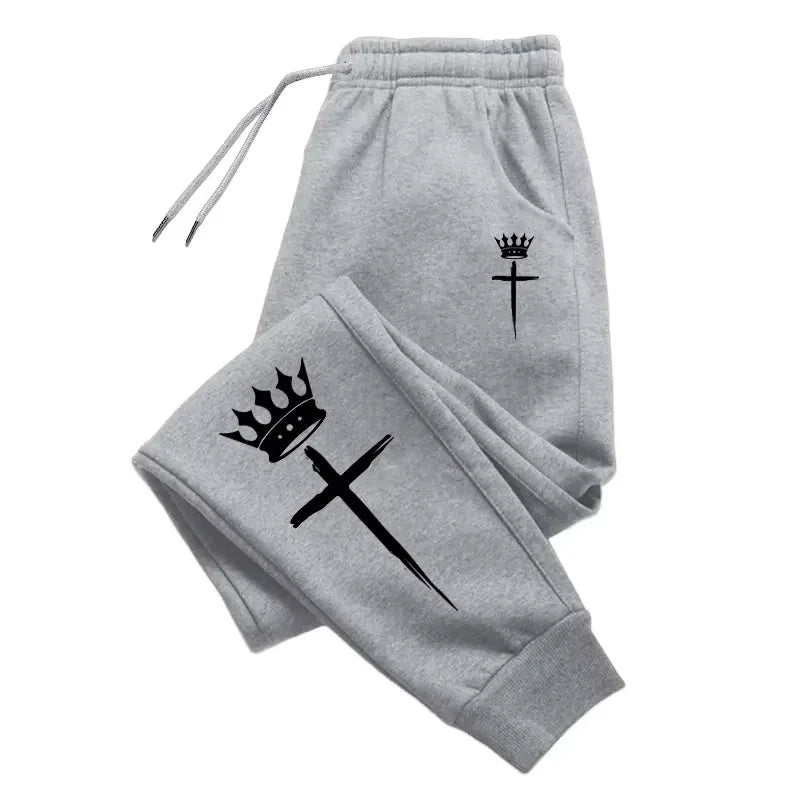 Sports Pants for Men Casual Hot Sales Sweatpants 2025 Outdoors Jogging Fashion Cross Crown Print Daily Versatile Men's Clothing