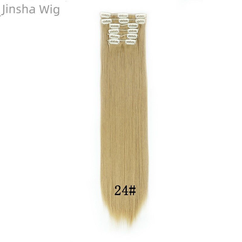 Wig Set One-Piece Seamless Long Straight Hair Piece Thickened Increase Hair Amount Nature Realistic Extension Hair Piece