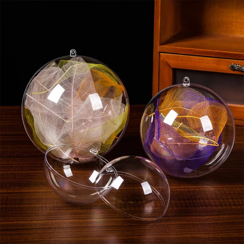 Wholesale Transparent DIY Plastic Ball Filling Decorative Hanging Ornaments Christmas Tree Open Ball Box Gifts for Wedding Party