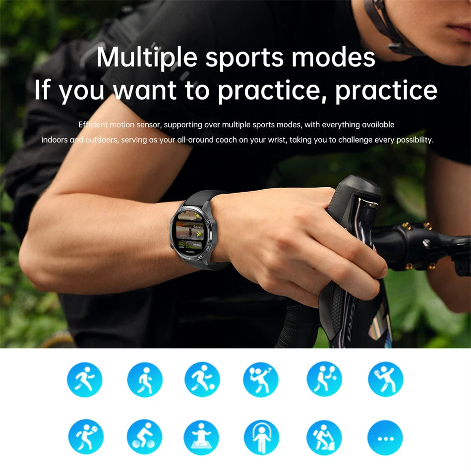 2025 New Mens Smart Watch 360 * 360 Bluetooth Call Smartwatch AMOLED Screen GPS Smart Watches NFC Waterproof Smart Watch for Men