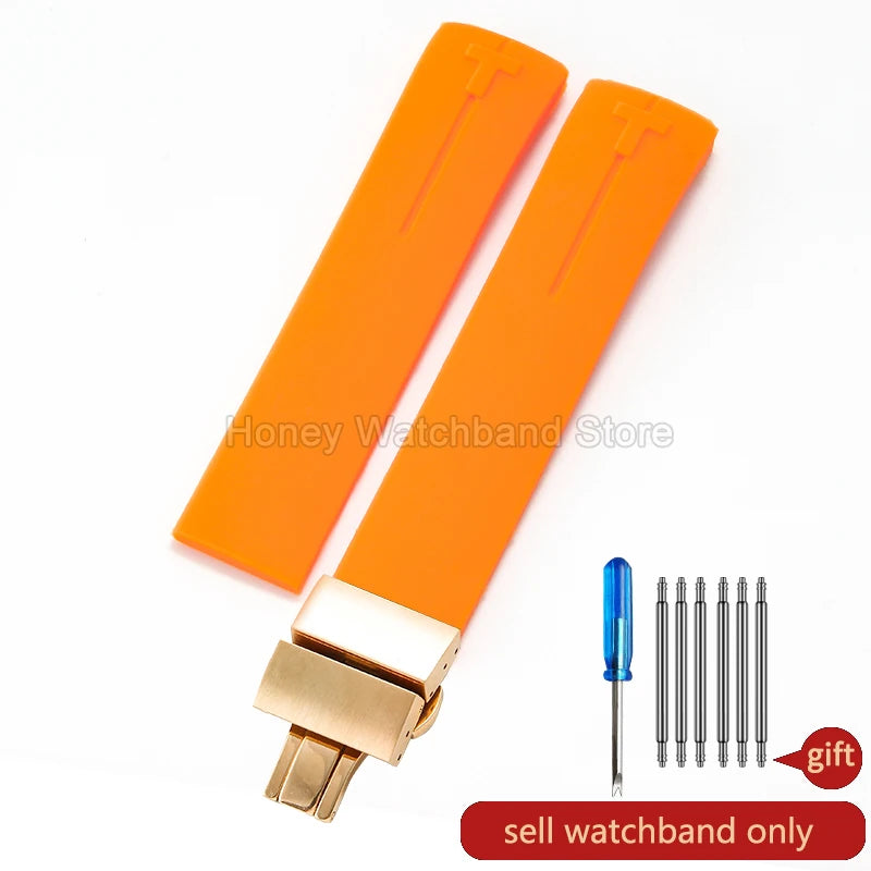 Flexible Comfortable Silicone Bracelet for Tissot T-Touch Blue Orange T013 T047 T121 Watchband Special Interface Sweat Resistant