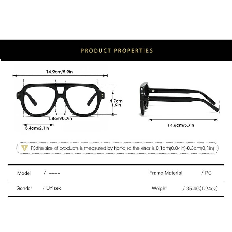 Pilot Dual Bridge Photochromic Reading Glasses Men Women Trendy Designer Prescription Optical Eyewear Customized Sunshade Lenses