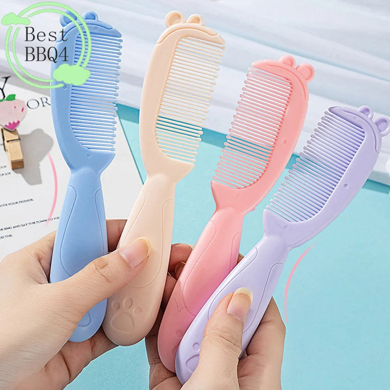 (BBQ4)2Pcs/Set Cute Kids Baby Small Hair Brush and Comb Set for Newborns & Toddlers Baby Brush Soft Bristles Baby Hair Care Gift