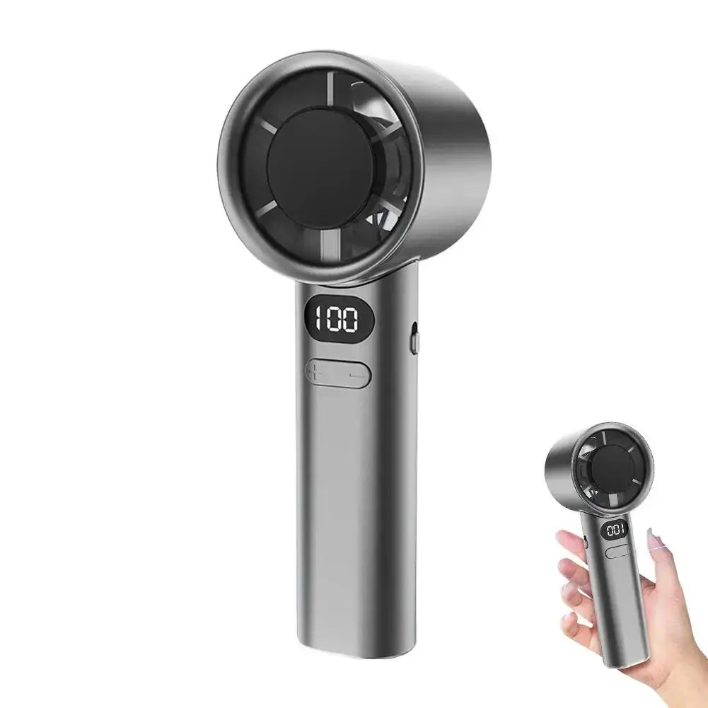 Portable Hand Fan , 120 Wind Speeds, Mini Bladeless Handheld Fan, USB Rechargeable Personal Highspeed Fans, Electric Eyelash Fan