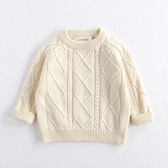2024 New Autumn Winter Children Knitted Clothes Suit Long Sleeved Knitted Pullover+Jumpsuit Newborn Baby Boys Girls Clothing Set