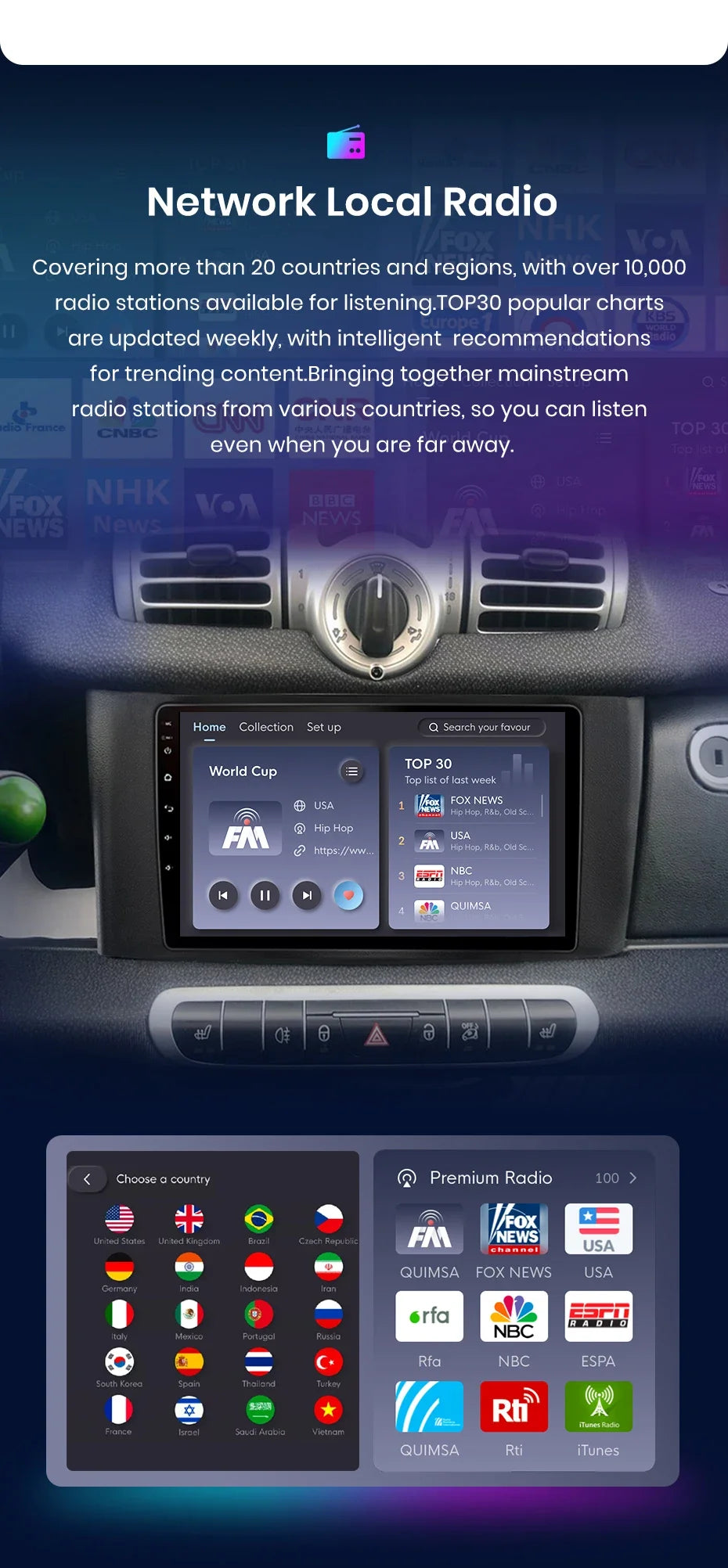 Junsun Wireless CarPlay Android Auto Radio For Smart Fortwo 451 2005 - 2015 Car Intelligent Systems RDS BT DSP 2 din autoradio