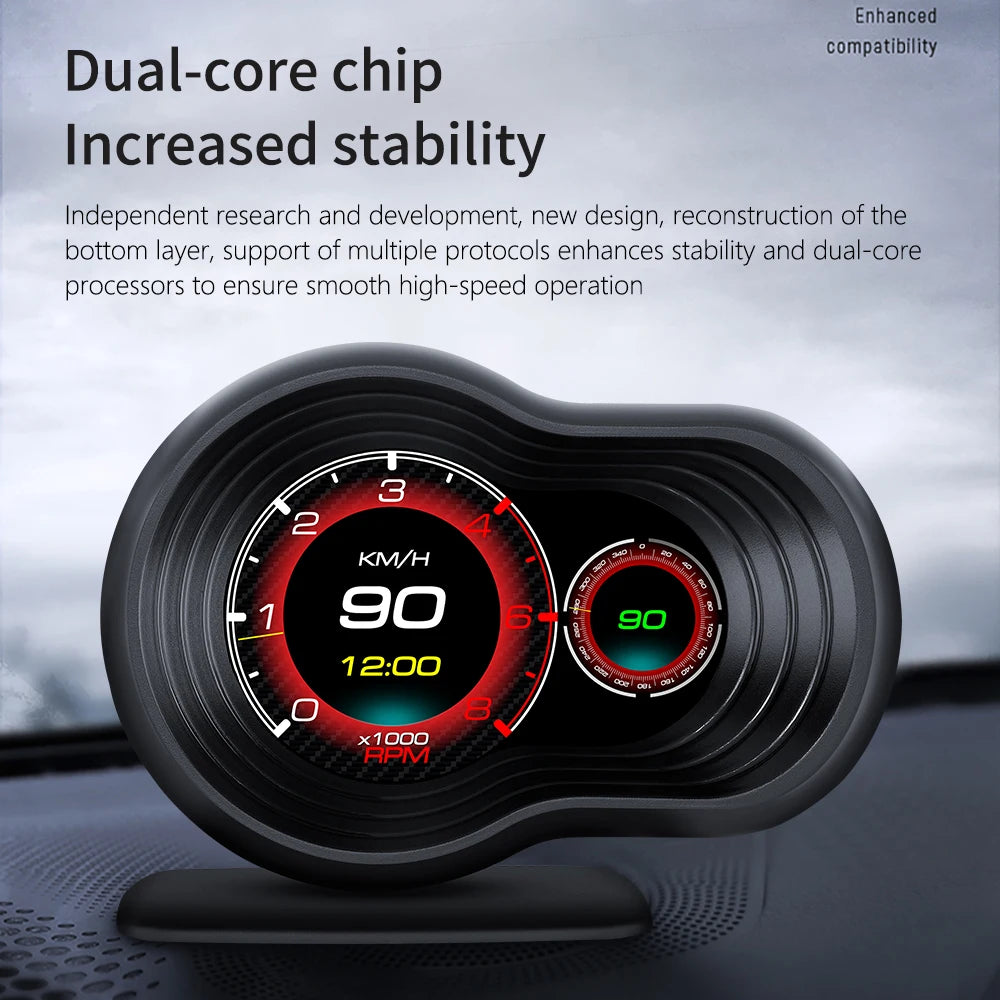 Smart Car HUD OBD2 Head Up Display F9 OBD Car On-board Computer Gauge Auto HUD Digital Odometer Water&Oil temp RPM Auto Meter