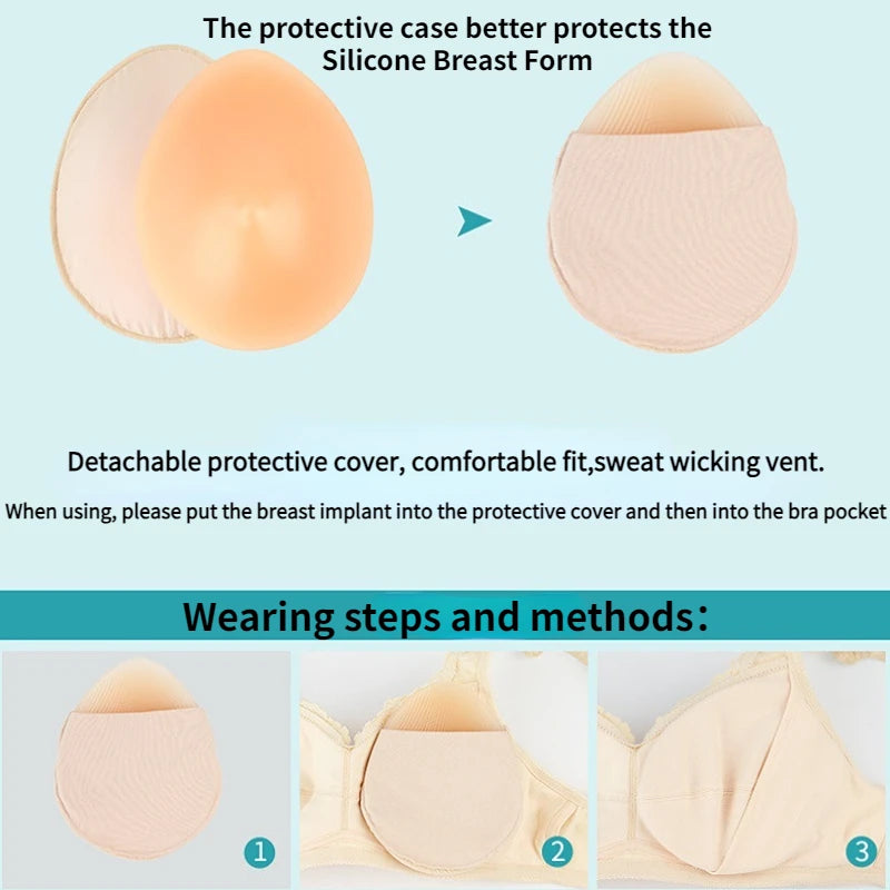 Silicone Breast Form Full Mastectomy Prosthesis Bra Soft Tiltable for Crossdress Transvestite Breast Enhancer Form