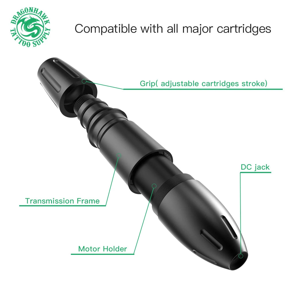 Dragonhawk Mast K2 Rotary Tattoo Gun Strong Motor PMU Tatttoo Pen Machines Supplies for Art Permanent Makeup Device Artist