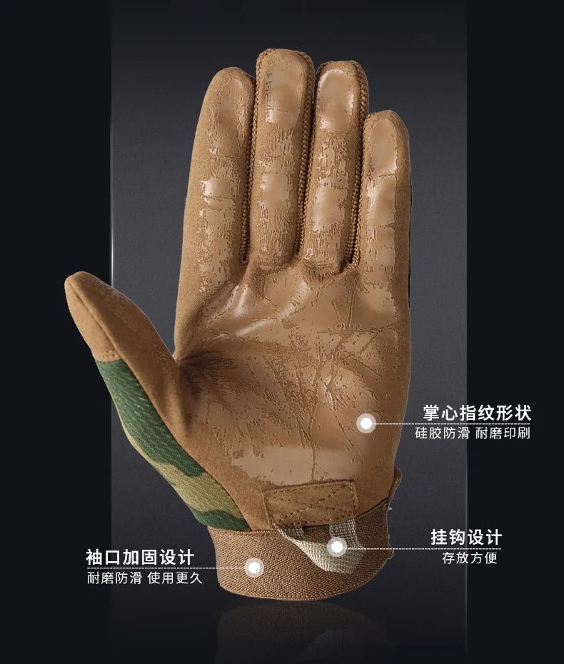 Outdoor Sports Tactical Gloves Full Finger Motorcycle Riding Gloves Men and Women Mountaineering Protective Clothing Gloves