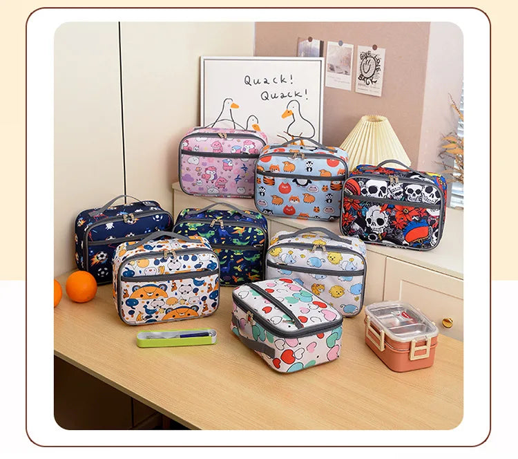New lunch box bag large capacity kindergarten schoolbag storage bag and high appearance level lunch bag