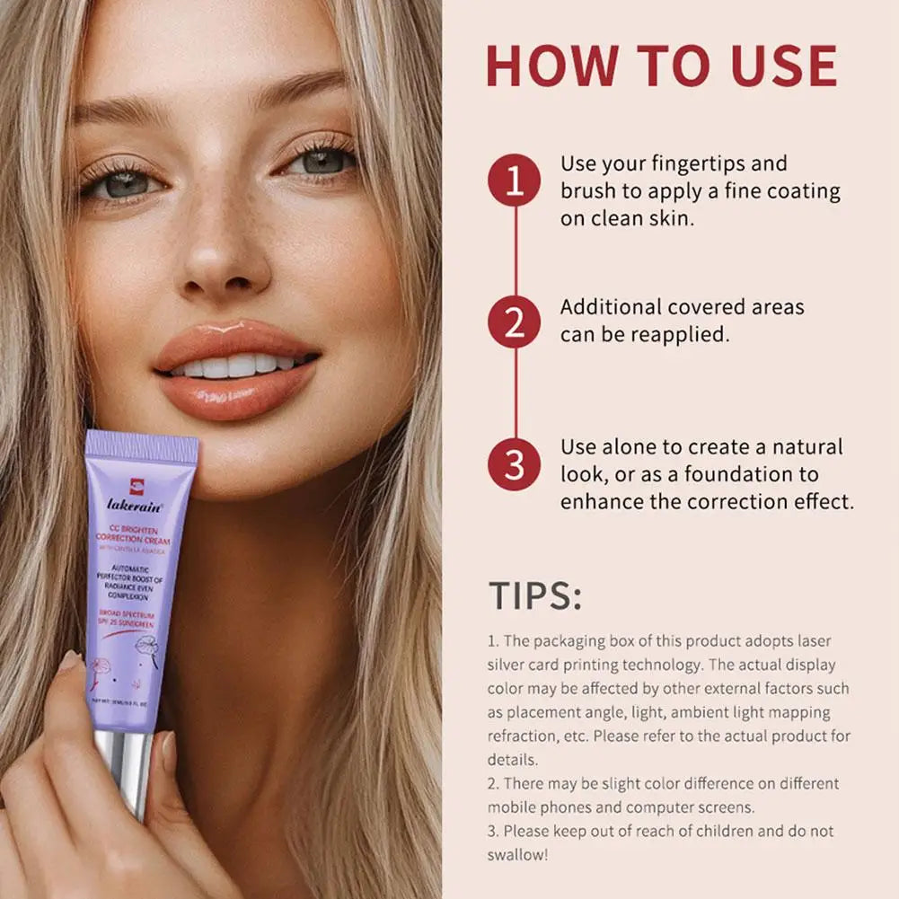 3 Colors Centella Asiatica Korean High Coverage Foundation CC Cream Color Changing Cream for Face Base Makeup 1/3pcs