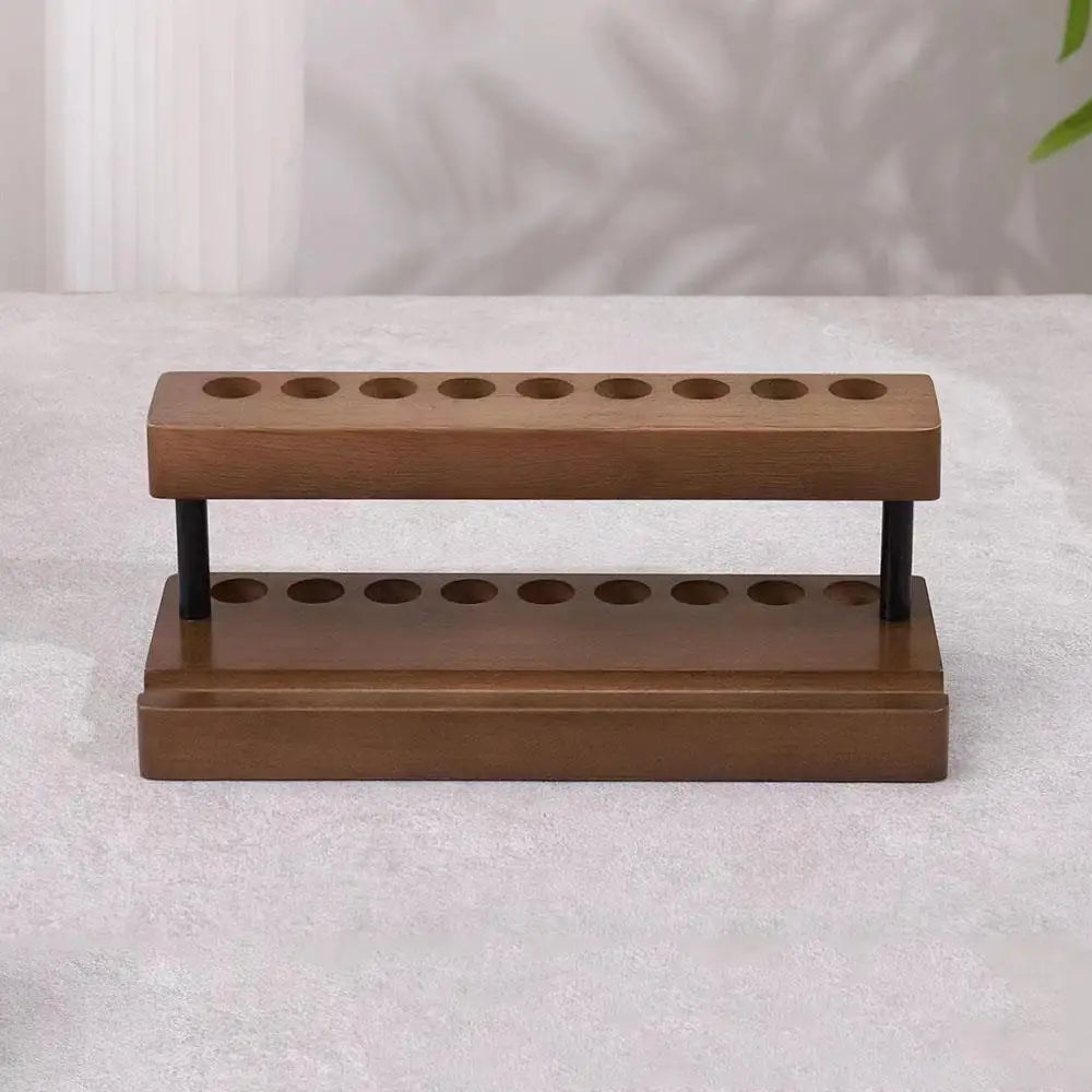 1PC Walnut Wood Pen Holder Desk Organizer Phone Stand Storage Retro Wooden Pen Holder Desk Stationery Pen Storage Phone Holder