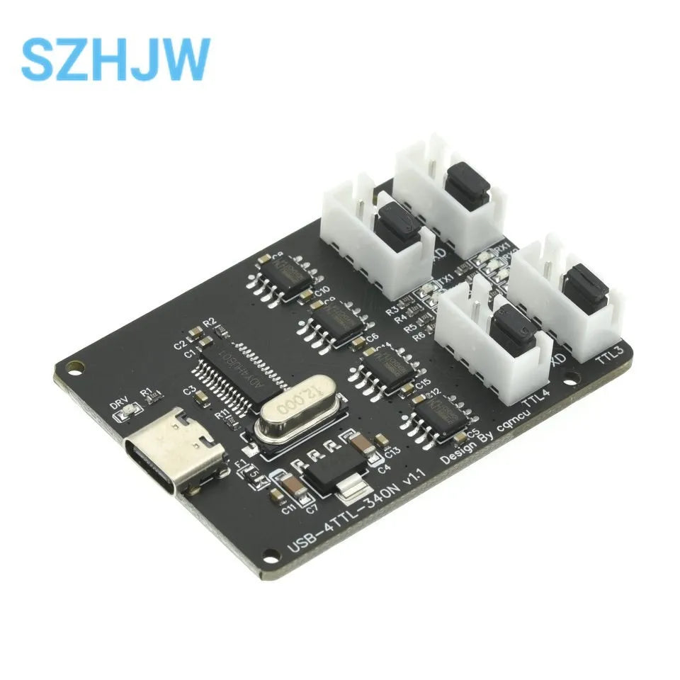 USB To TTL Module CH340 HUB TYPE-C Interface 4-Channel Four Independent TTL