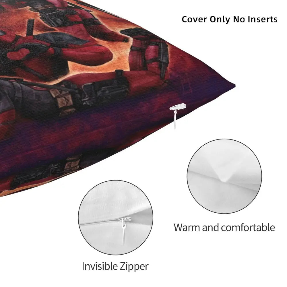 Custom Deadpool Wolverine Cartoon Manga Cushion Cover Soft Cute Pillows
