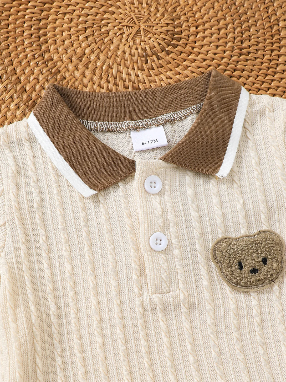 Baby Boy Bear Pattern 2PCS Set Cute Soft Comfortable Breathable T-Shirt & Sport Shorts for Summer Daily Wear And Holiday Parties