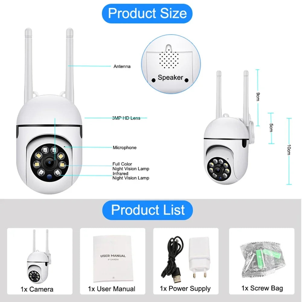5G Wifi Video Surveillance Camera 5MP CCTV PTZ IP Camera Smart Human Tracking 4X Zoom Night Vision Full Color Outdoor Waterproof
