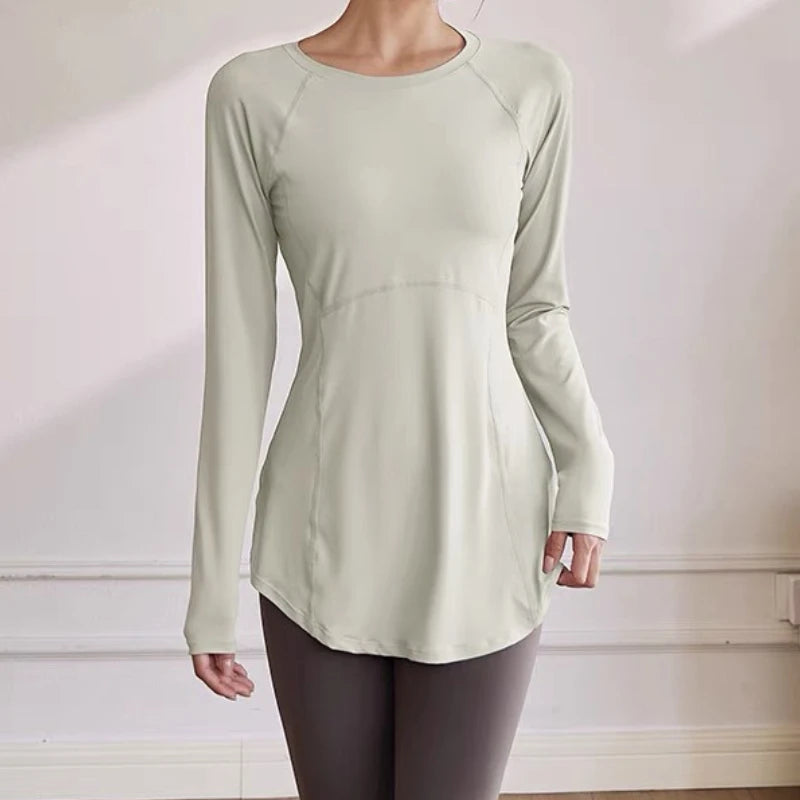 Long Sleeve Yoga Clothes Women Sportswear Woman Gym Running Blouses Shirts Sports Tops Fitness T-shirt для йоги одежда женская
