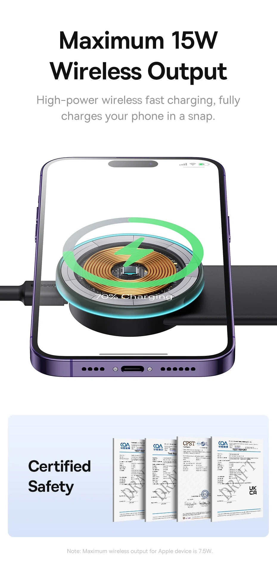 Baseus Magnetic Wireless Charger Car Phone Holder 15W Fast Charging Wireless Car Charger Holder For iPhone 16 15 14 13 Car Mount