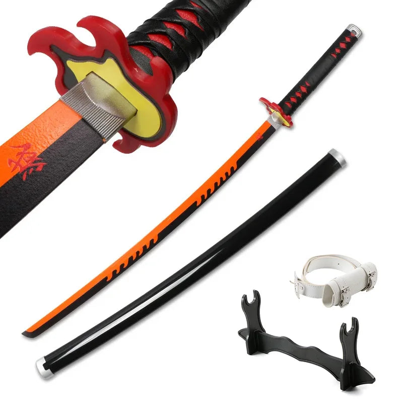 Anime Katana 104cm/41in Tanjiro Zenitsu Kyoujurou Samurai Swords Original Texture  Anime Katana  Cosplay Bamboo Wooden Toy Sword