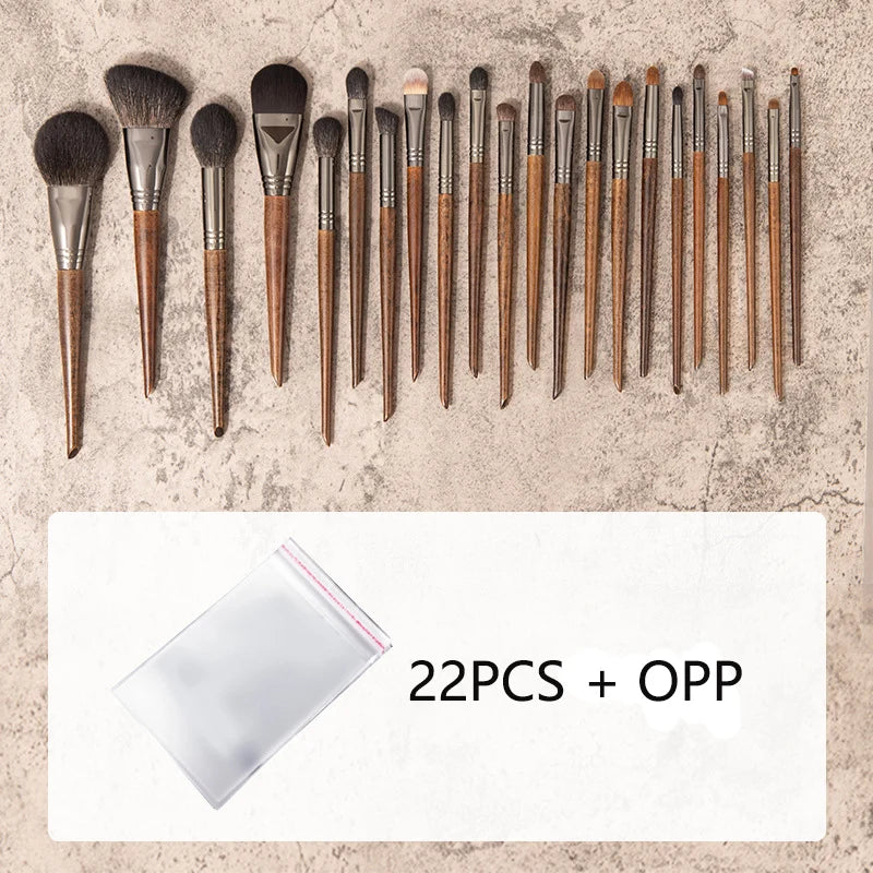 OVW Hot Sale Natural Goat Hair Makeup Brush Set  Goat Hair Eyeshadow Foundation Blush Brush for Professional And Personal Use