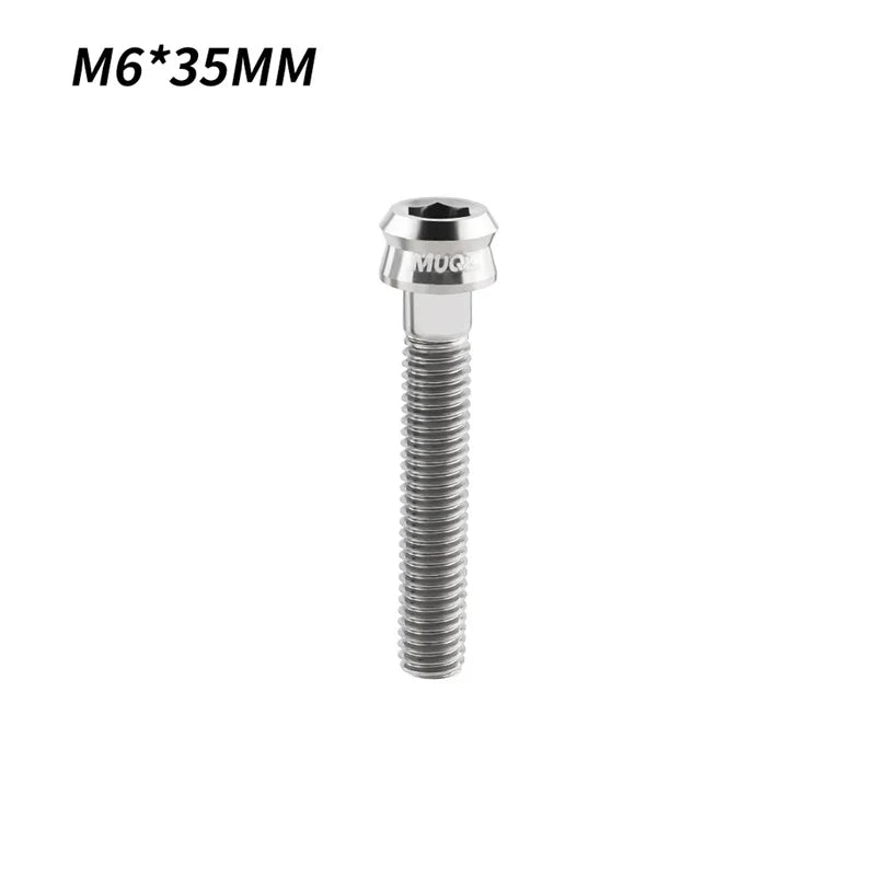 MUQZI Bike M6 Titanium Alloy Stem Top Cap Screw M6x35mm M6x30mm Super Light MTB Road Bicycle Headset Top Cap Bolt