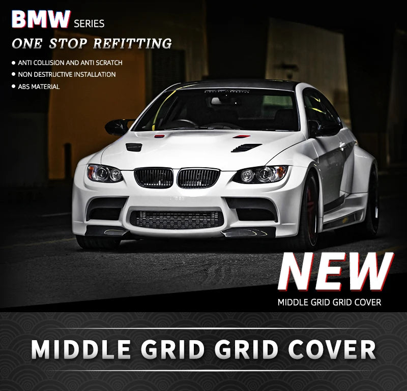 For BMW 3-Series E92 E93 M3 Coupe LCI 2010-2013 2Pcs Car Style Black Front Kidney Double Slat Grill Grille