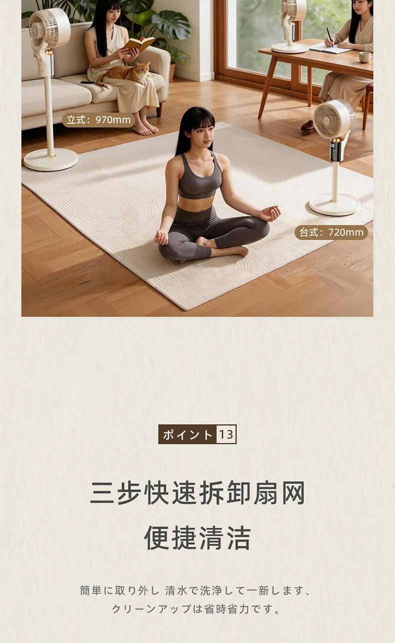 Electric fan floor fan silent household large wind desktop small air circulation refrigeration air conditioner
