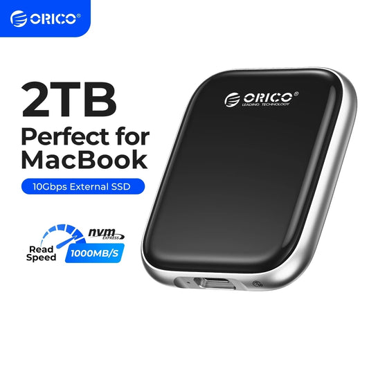 ORICO Beetle Portable SSD 1000MB/S External Solid State Drive 2TB 1TB 512GB USB 3.2 Gen2 Type- C PSSD for MacBook Air Pro Laptop