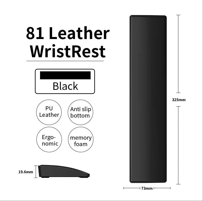 AJAZZ Wrist Rest Mechanical Keyboard 61/81/87/104 Keys Keyboard PU Wrist Pad Support Ergonomic Soft Memory Foam Hand Rest